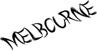 Beyaz arkaplanda Melbourne tect işareti çizimi