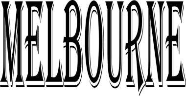 Beyaz arkaplanda Melbourne tect işareti çizimi