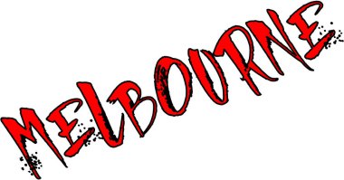 Beyaz arkaplanda Melbourne tect işareti çizimi