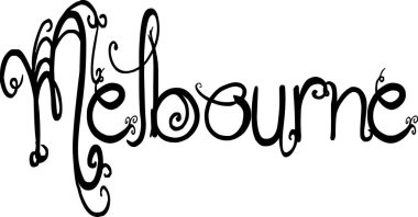 Beyaz arkaplanda Melbourne tect işareti çizimi