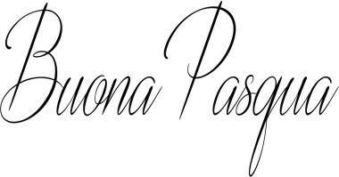 Beyaz arkaplan üzerine İtalyanca yazı illüstrasyonunda Mutlu Paskalyalar