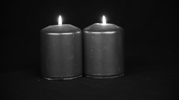 Candle Light Black Background Studio — Stock Video