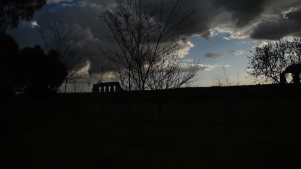 Park Der Aquädukte Bei Sonnenuntergang Rom — Stockvideo