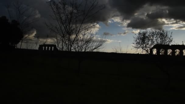 Park Aqueducts Sunset Rome — Stock Video