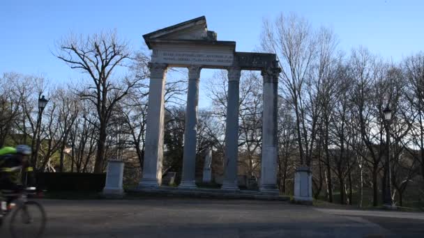 Villa Borghese Πάρκο Στη Ρώμη — Αρχείο Βίντεο