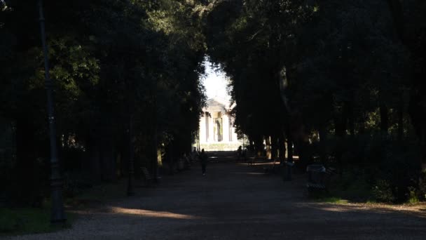 Villa Borghese Πάρκο Στη Ρώμη — Αρχείο Βίντεο