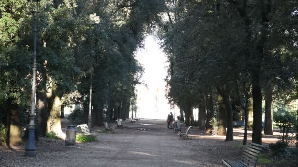 Villa Borghese Πάρκο Στη Ρώμη — Αρχείο Βίντεο