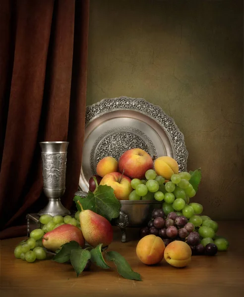 Still life fruit colors classic Dutch style of painting Stock Image