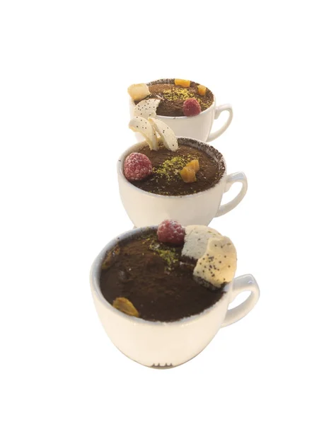 Three chocolate cups — Stock Photo, Image