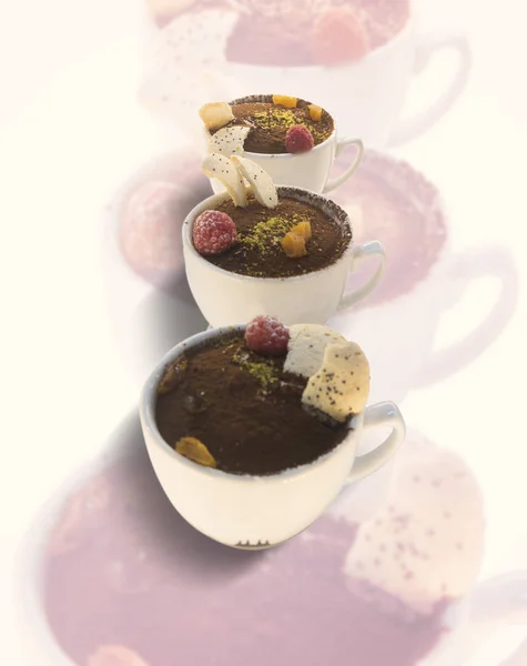 Three chocolate cups — Stock Photo, Image