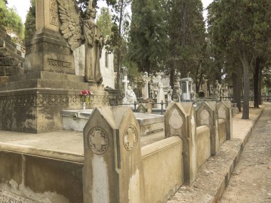 Montjuic Mezarlığı'nda lüks mahzen, Barselona, İspanya.