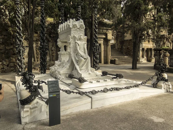 Luxuskrypta Auf Dem Montjuic Friedhof Barcelona Spanien — Stockfoto