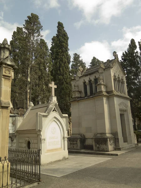 Lyx Krypta Montjuic Cemetery Barcelona Spanien — Stockfoto