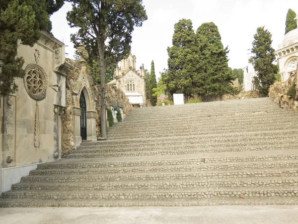 Luksusowa Krypta Cmentarzu Montjuic Barcelona Hiszpania — Zdjęcie stockowe