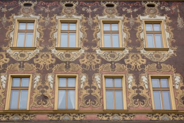 Boyalı desenler faca üzerinde sekiz sarı Vintage tasarım pencereleri