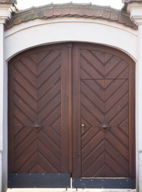 Eski bir ev vintage kahverengi ahşap ön kapı