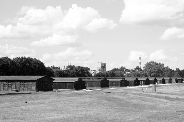 MAJDANEK, LUBLIN, POLAND - lines of barracks at Majdanek concent — Stock Photo, Image