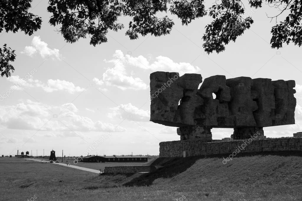 MAJDANEK, LUBLIN, POLAND - monument to victims murdered in Majda