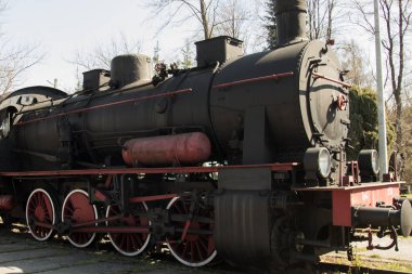 İstasyonda eski Vintage tren ayakta