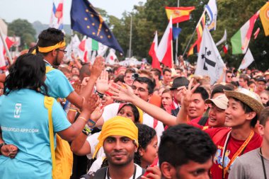 Krakow, Polonya - 2016 - Dünya Gençlik günü 2016, A kalabalık insan