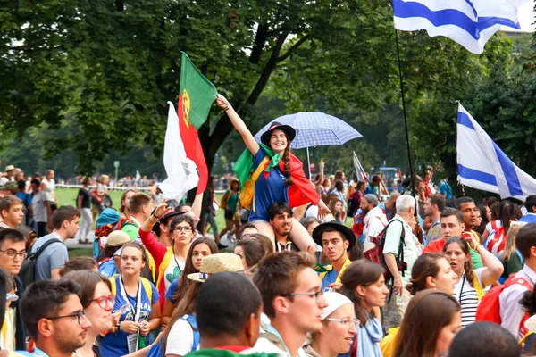 Krakau, Polen - 2016 - Weltjugendtag 2016, Menschenmenge — Stockfoto