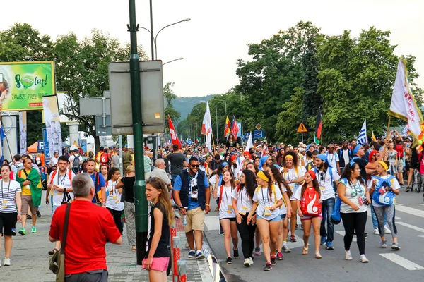 Krakow, Polonya - 2016 - Dünya Gençlik günü 2016, A kalabalık insan