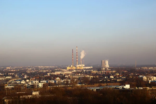 Endüstriyel manzara. Krakow, Polonya — Stok fotoğraf