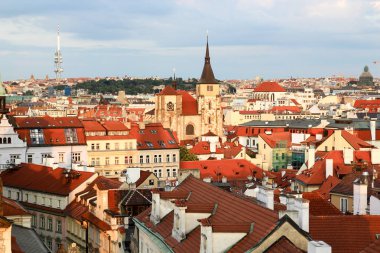 Prag kırmızı çatılar Panoraması