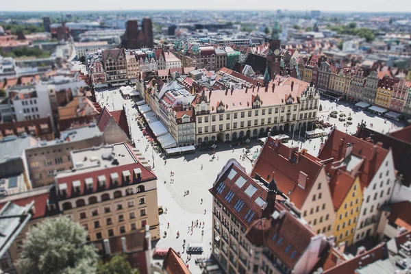 Panorama of the Central square in Wroclaw — Stock Photo, Image