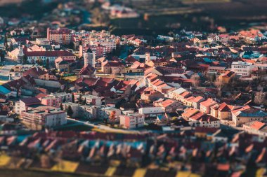 Küçük bir eski Avrupa şehir, tilt-shift etkisi Panoraması