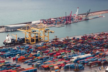 Barselona, İspanya, 5 Şubat 2018, bağlantı noktası ve loa Panoraması