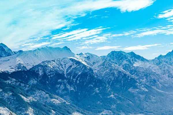 Фантастический Бирюзовый Горный Пейзаж Голубые Горы Покрытые Снегом Творческая Концепция Лицензионные Стоковые Изображения