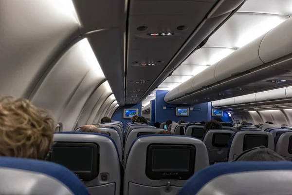 View from the inside of an airplane. — Stock Photo, Image