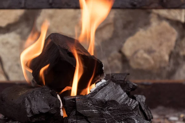 Pieces of burning coal — Stock Photo, Image