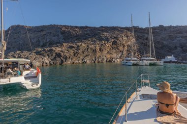 santorini, denizi yanardağ.