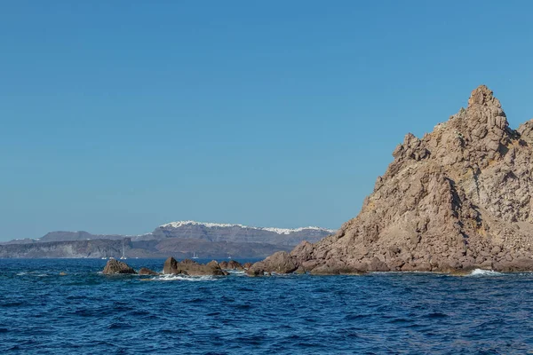 Santorini'de Cliff. Yunanistan'da