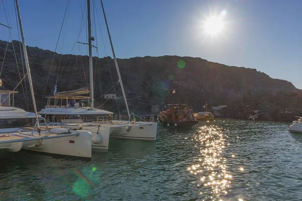 santorini, tekne Katamaran ile yanardağ