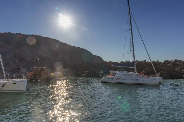 santorini, tekne Katamaran ile yanardağ