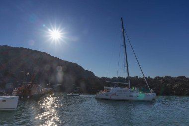 santorini, tekne Katamaran ile yanardağ