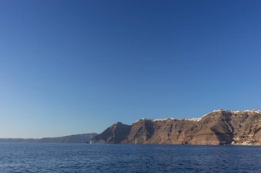 Panoramica fira, santorini deniz görünümü 