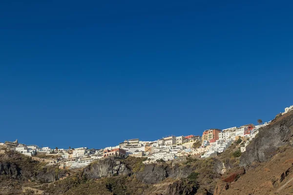 Fira, Deniz Cliff. Santorini Yunanistan.