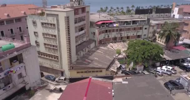 Bahía Luanda Imágenes Aéreas Puesta Sol Línea Del Horizonte — Vídeo de stock