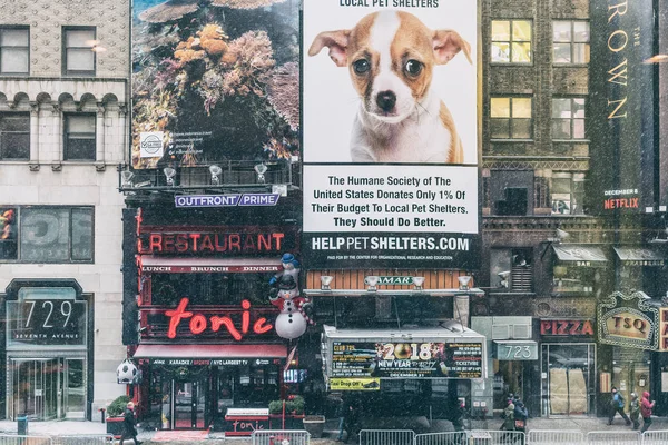 Nyc Usa Dez 2017 Beroemde New York Avenue Times Square — Stockfoto