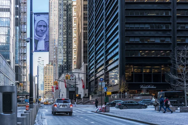 NYC/Usa-02 Jan 2018 - uitzicht op de straten van manhattan, new york. — Stockfoto