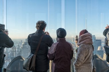 Zevk ve new york Skyline fotoğraf çekmek turist.