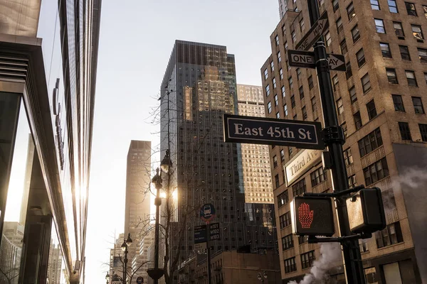De beroemde avenue New York met zonsondergang licht — Stockfoto