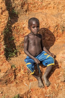 Malanje/Angola - 10 Mar 2018 - il Malanje Angola Afrika çocuk portresi.