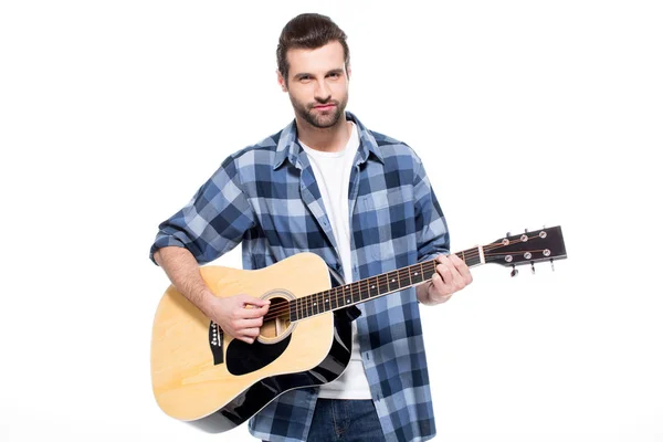 Jovem com guitarra — Fotografia de Stock