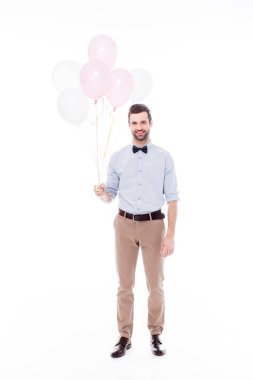 Hava balonları adamla