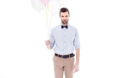 Hava balonları adamla